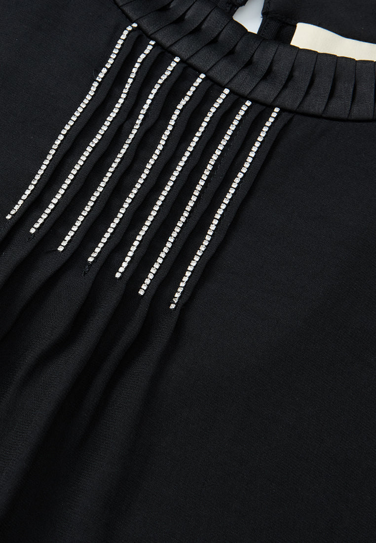 Ruffled crystal trim sleeveless top